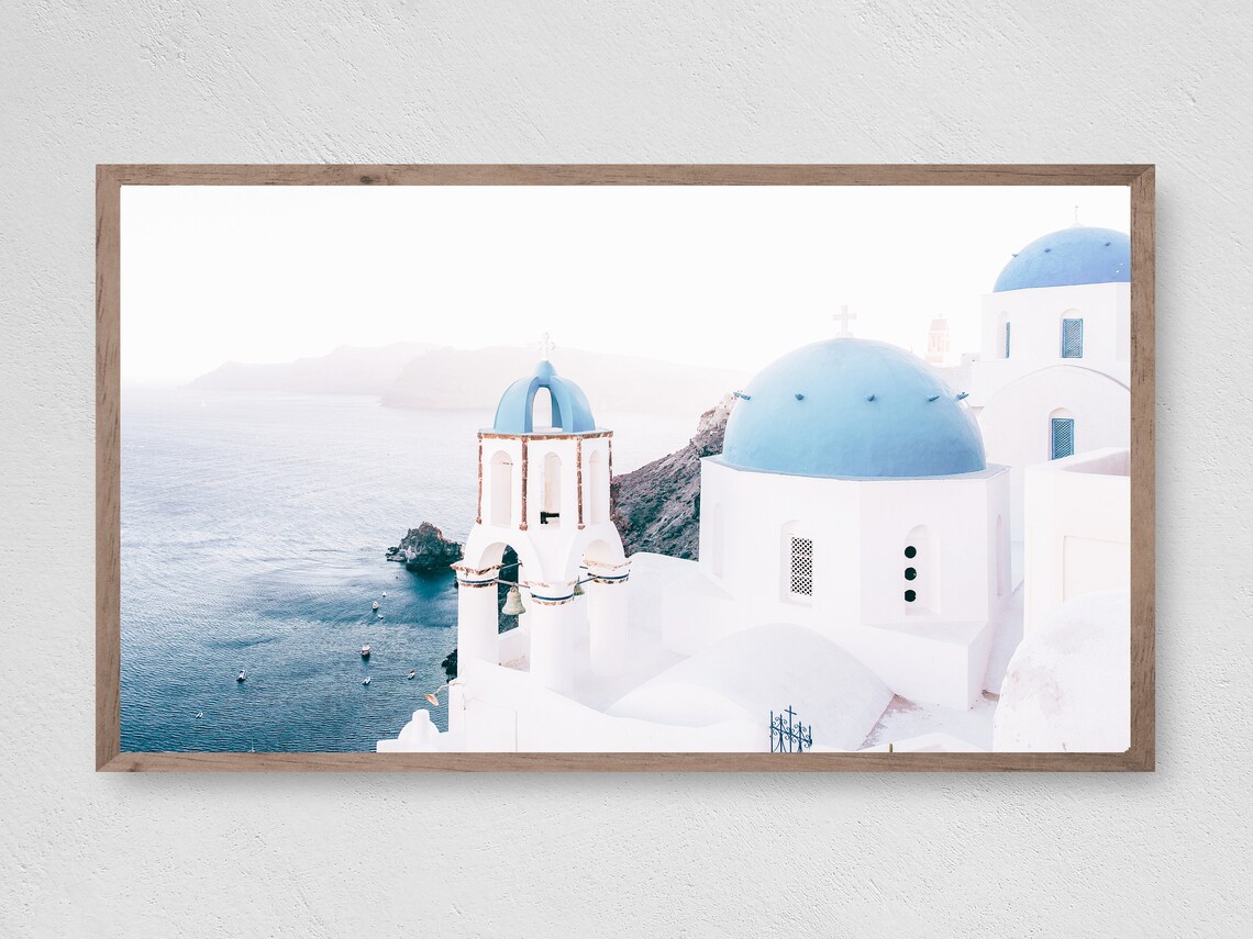 Santorini Greece View Art Print, Travel Poster