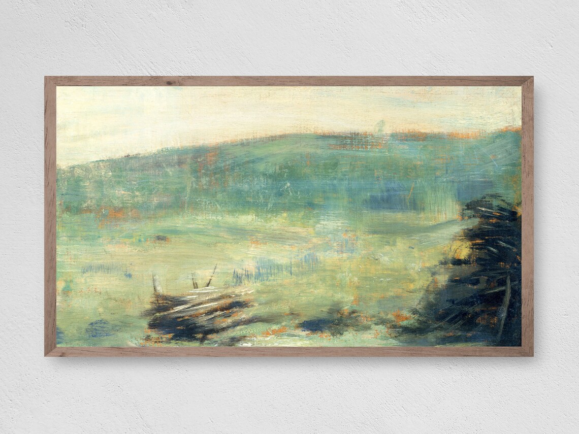 Instant Fields Of Green Abstract Modern Art Print