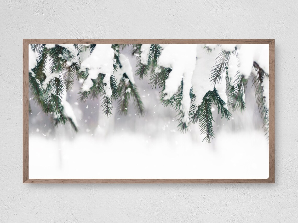 Winter Snow Fir Christmas Art Print, Holiday Decor