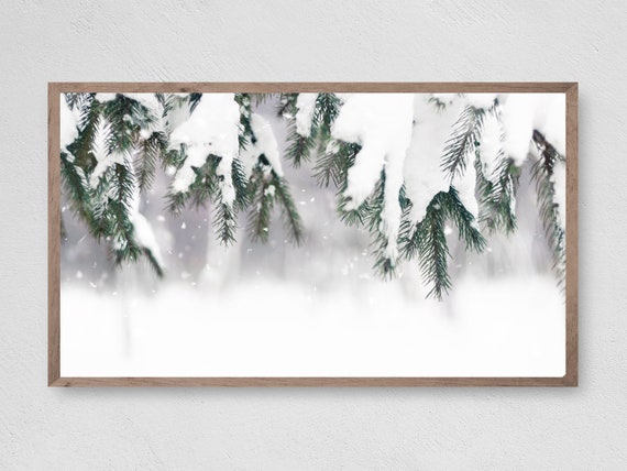 Winter Snow Fir Christmas Art Print, Holiday Decor