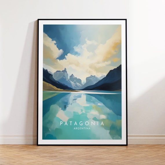 Patagonia Travel Poster, Argentina Home Decor