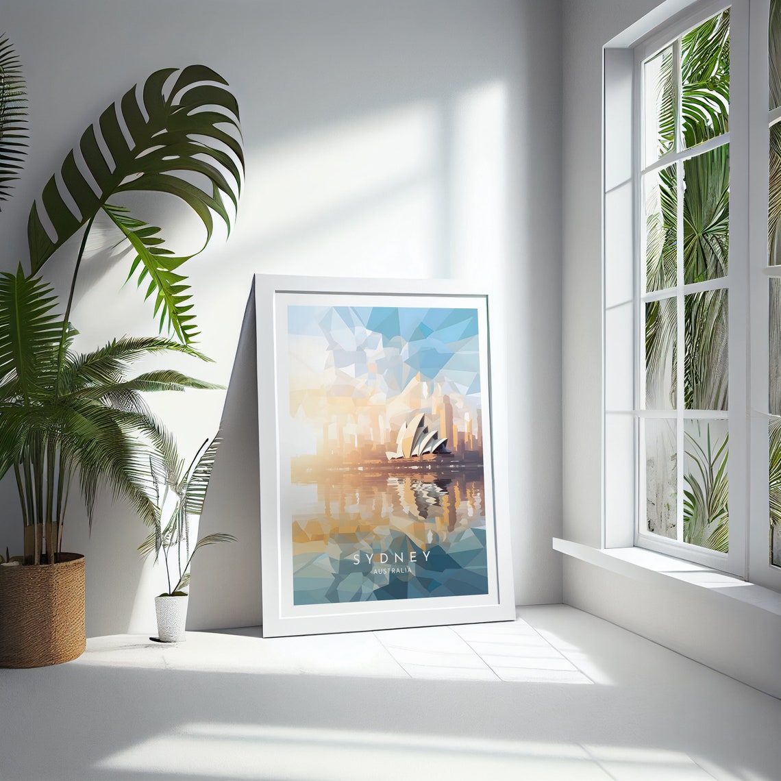 Sydney Australia Opera House Sunrise Low Poly Modern Art Poster - Image 4