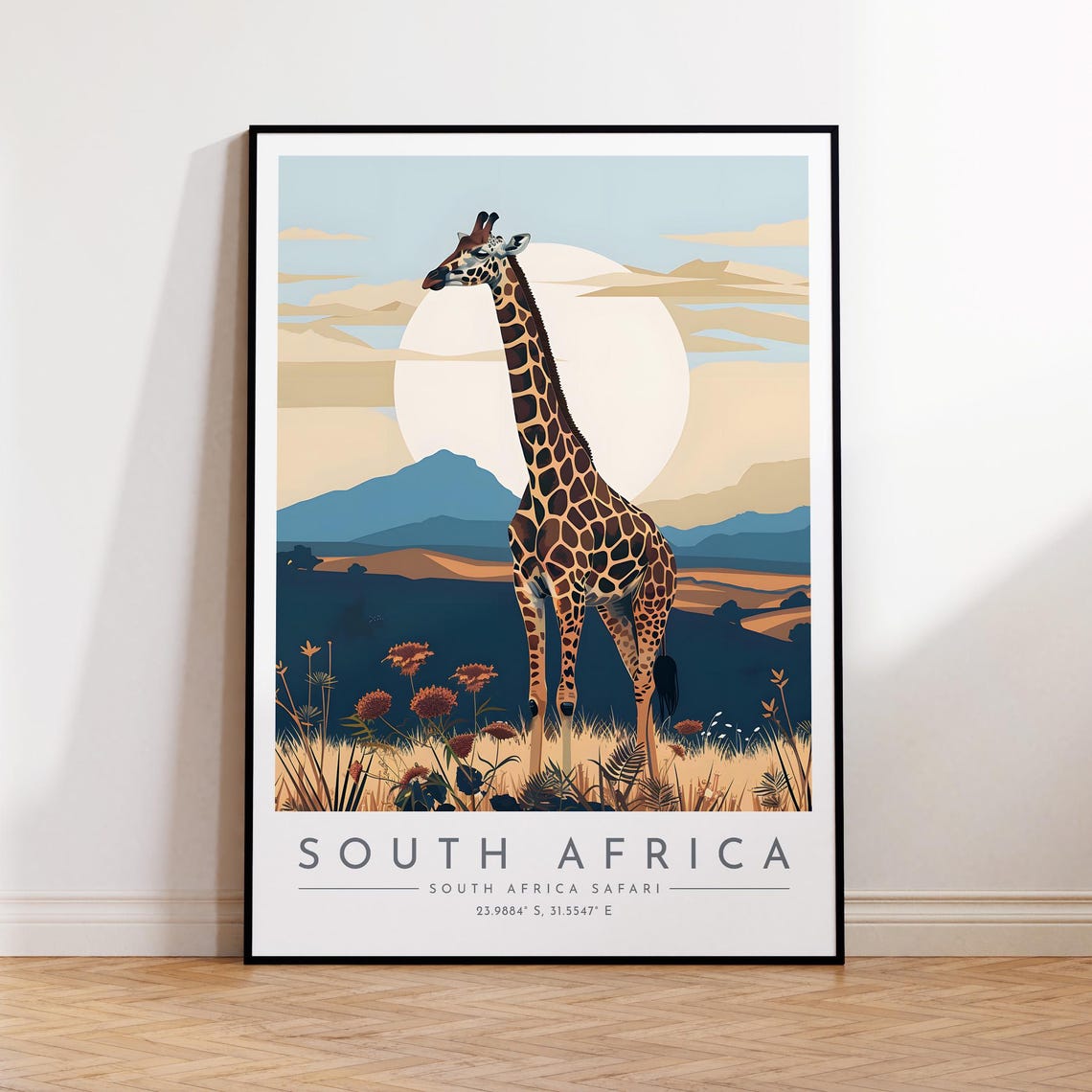 South Africa Safari Travel Poster South Africa South Africa Safari Travel Print Home Decor Print Framed Or