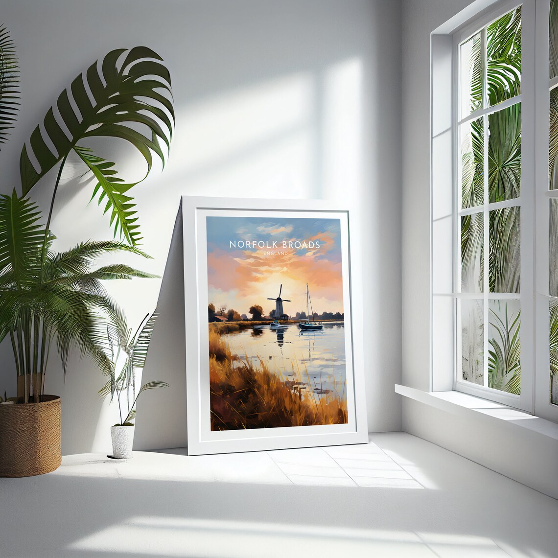 Norfolk Broads Travel Poster, England Landscape - Image 4