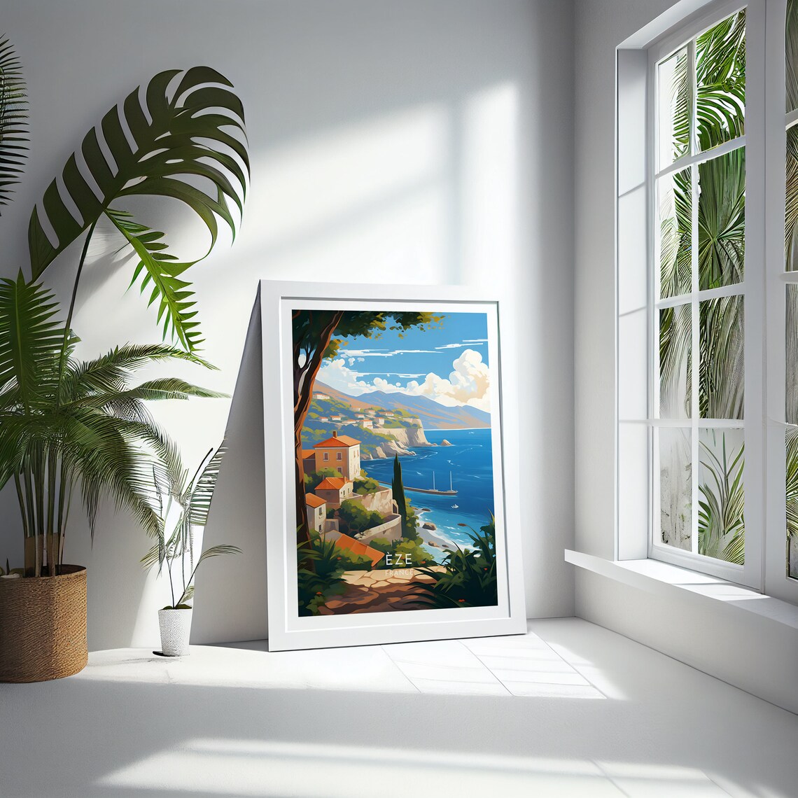 Eze France Coastal Hilltop Village Mediterranean Riviera View Poster - Image 4