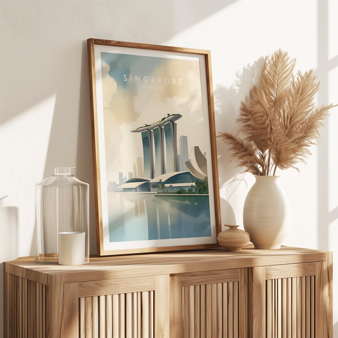 Singapore Marina Bay Travel Poster, Home Decor - Image 2