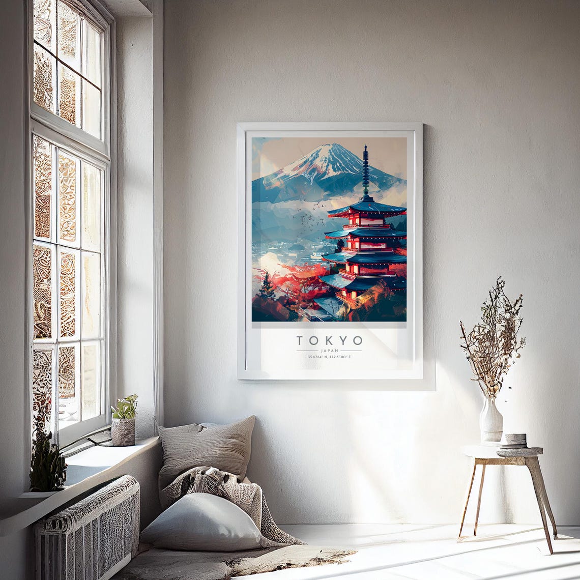 Tokyo Mount Fuji Chureito Pagoda Soaring Birds Travel Poster - Image 4