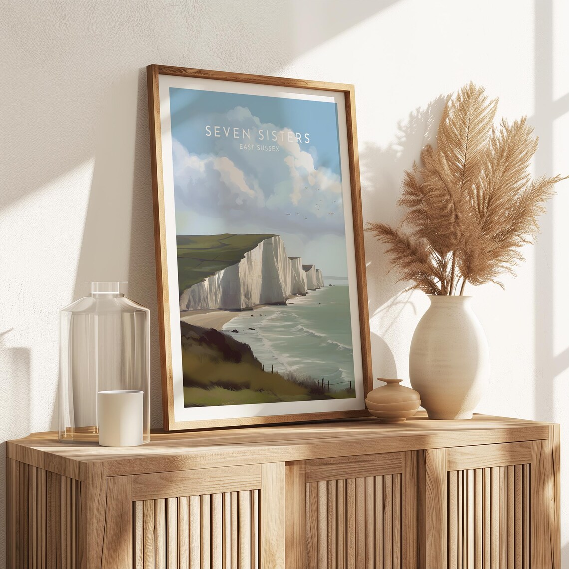 Seven Sisters Travel Poster, East Sussex England - Image 2