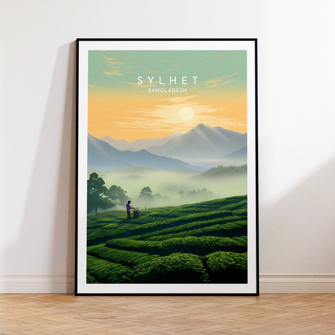 Sylhet Travel Poster, Bangladesh Home Decor