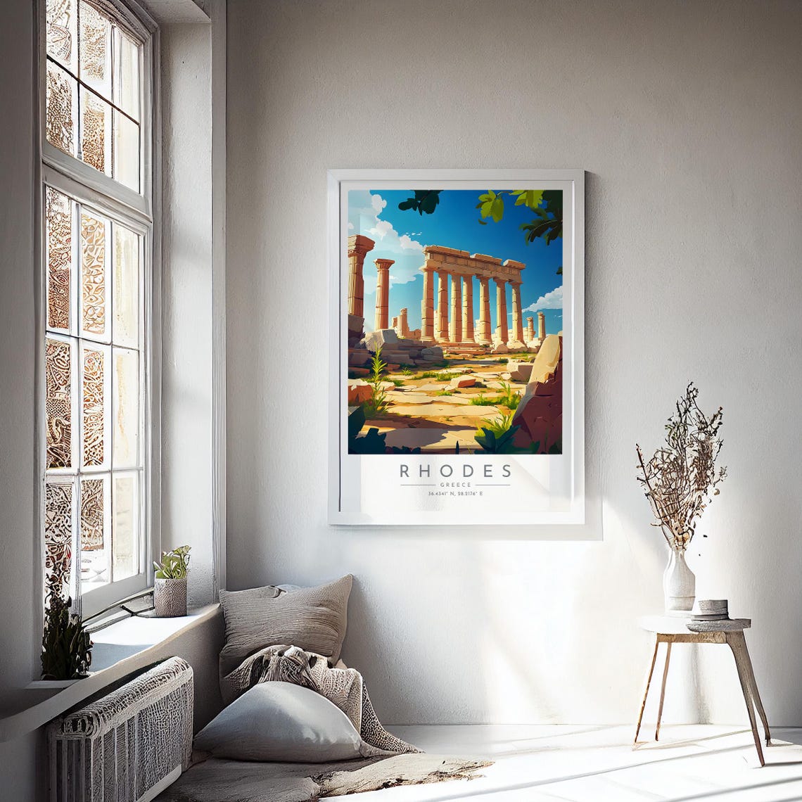 Rhodes Ancient Greek Columns Ruins Sunlit History Travel Poster - Image 4
