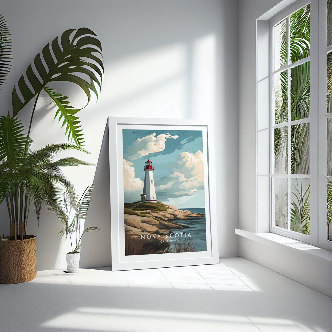 Nova Scotia Canada Lighthouse Rocky Atlantic Coast Scene Poster - Image 4