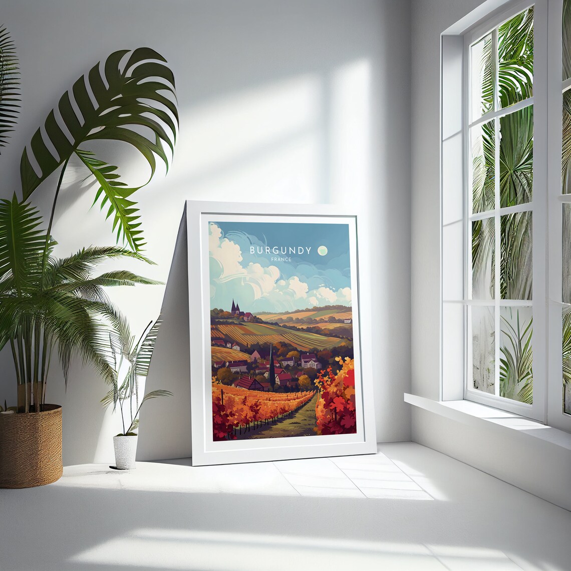 Burgundy France Autumn Vineyards Village Wine Country Harvest Poster - Image 4