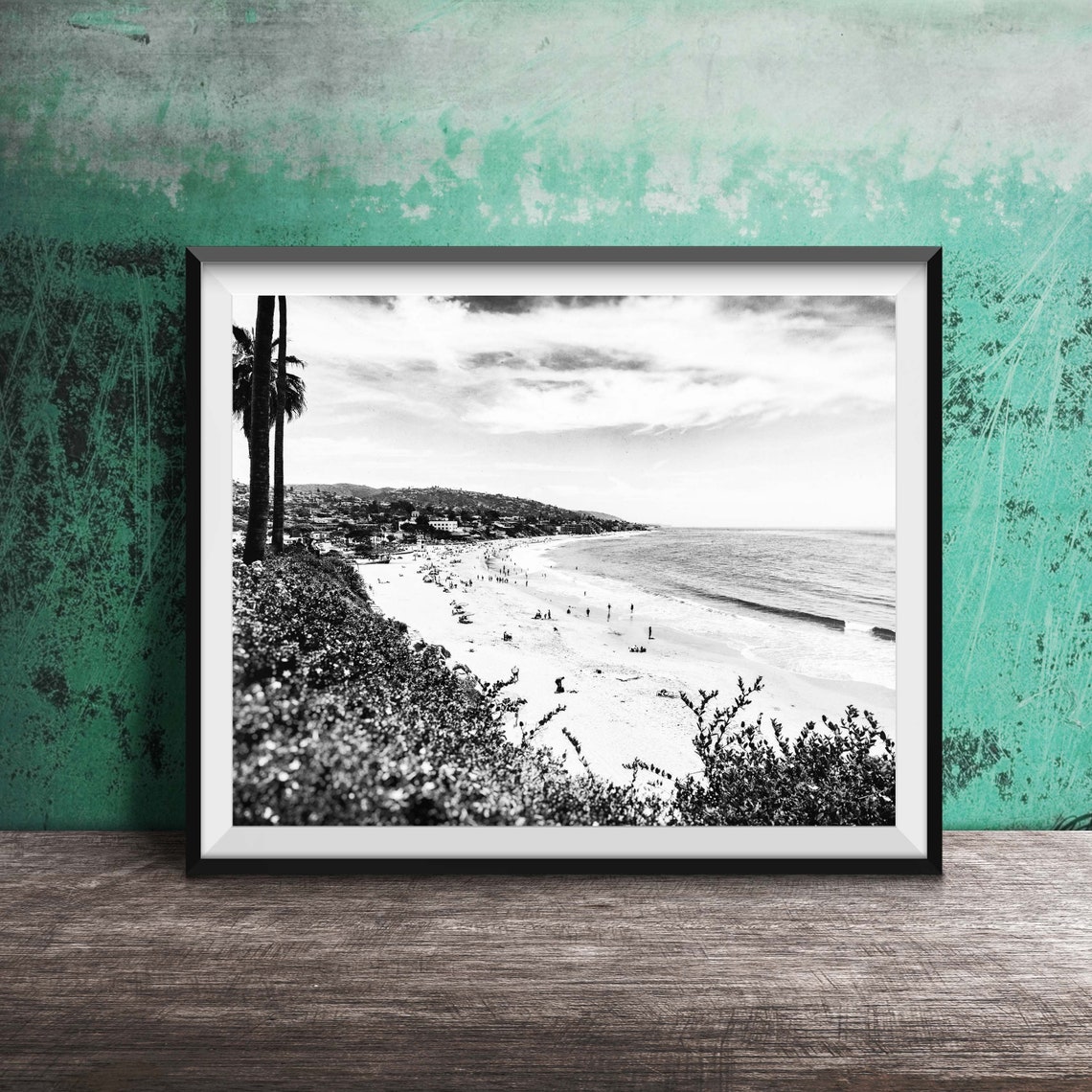 Laguna Beach California Sunny Coastline From Palm Cliff View Poster - Image 2