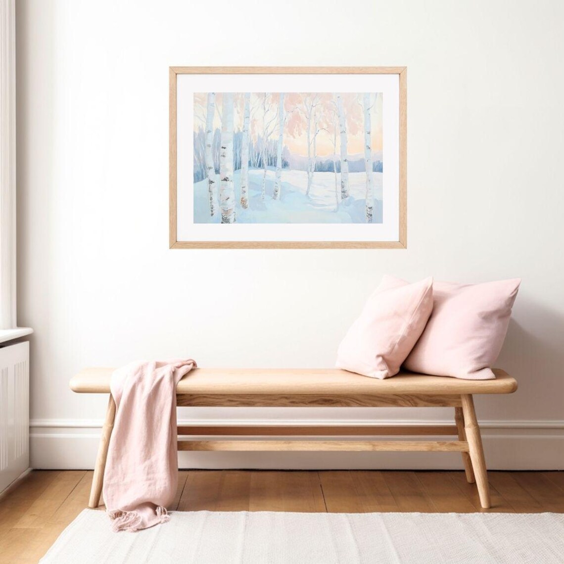 Pastel Birch Tree Forest, Finland Lapland Art Print - Image 2