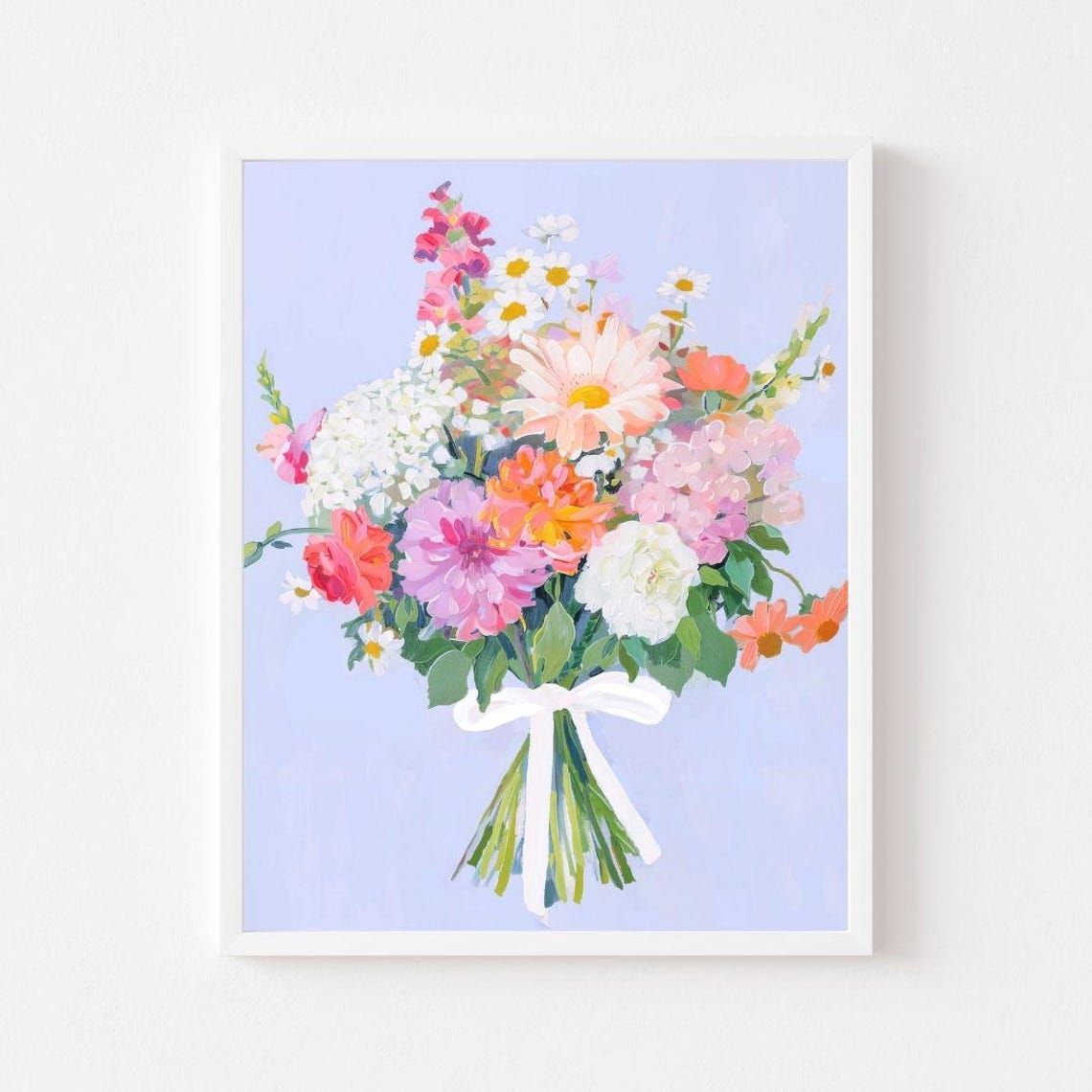 Pastel Spring Bouquet Flower Painting in Vibrant Colors Wall Poster