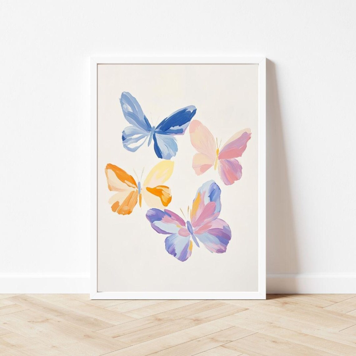 Pastel Butterflies Watercolor Art Print, Kids Room - Image 3
