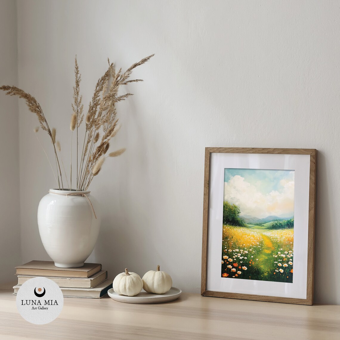 Wildflower Field Path Daisies Poppies Sunny Meadow Oil Poster - Image 5