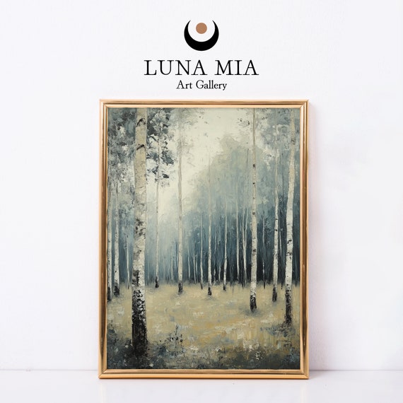 Serene Grove In The Forest Vintage Style Wall Art Instant For Home Decor And Gallery Wall Oil Paint Nature Landscape
