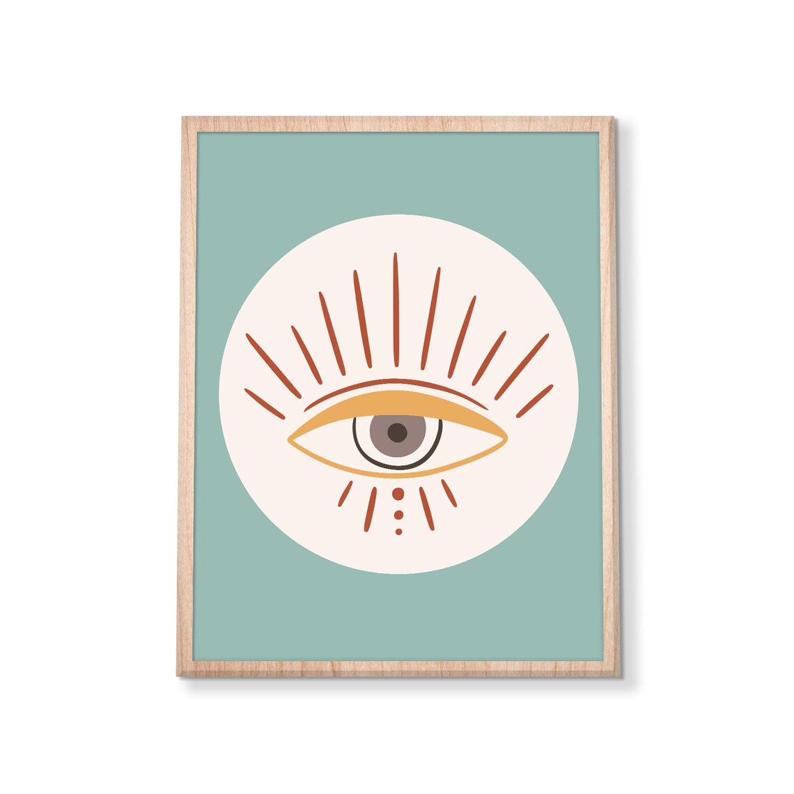 Brown Eye Print Bohemian Decor Hippie Art Cute Modern Boho Print Home Decor Mystical Wall Art Instant - Image 3