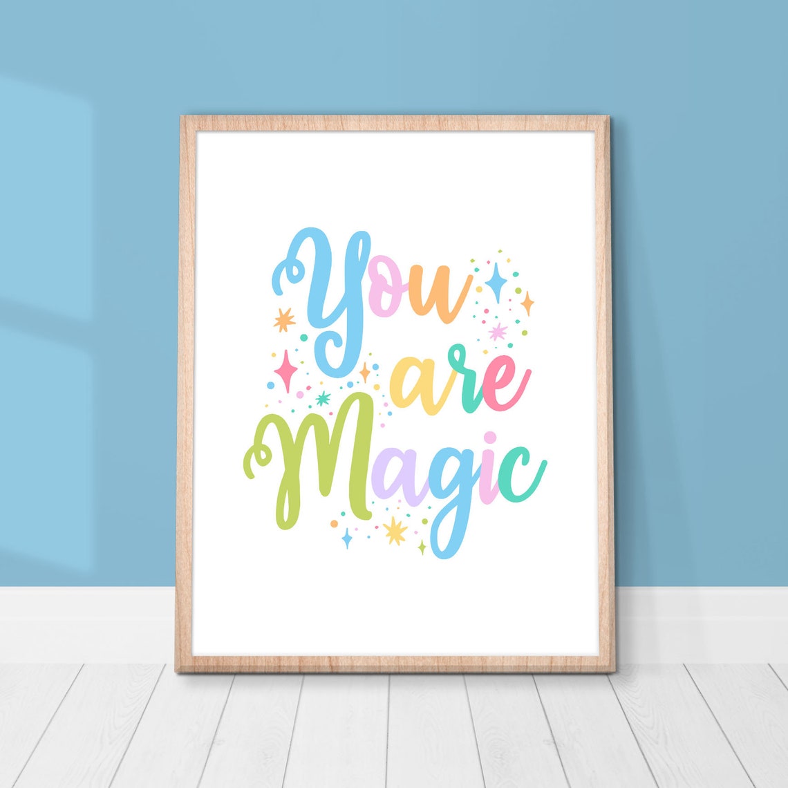 You Are Magic Inspirational Quote Poster Pastel Nursery Wall Decor - Image 2