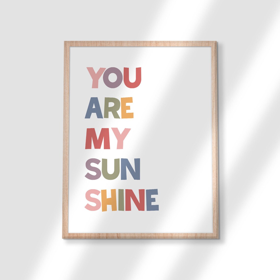 You Are My Sunshine Colorful Kids Playroom Typography Poster - Image 3