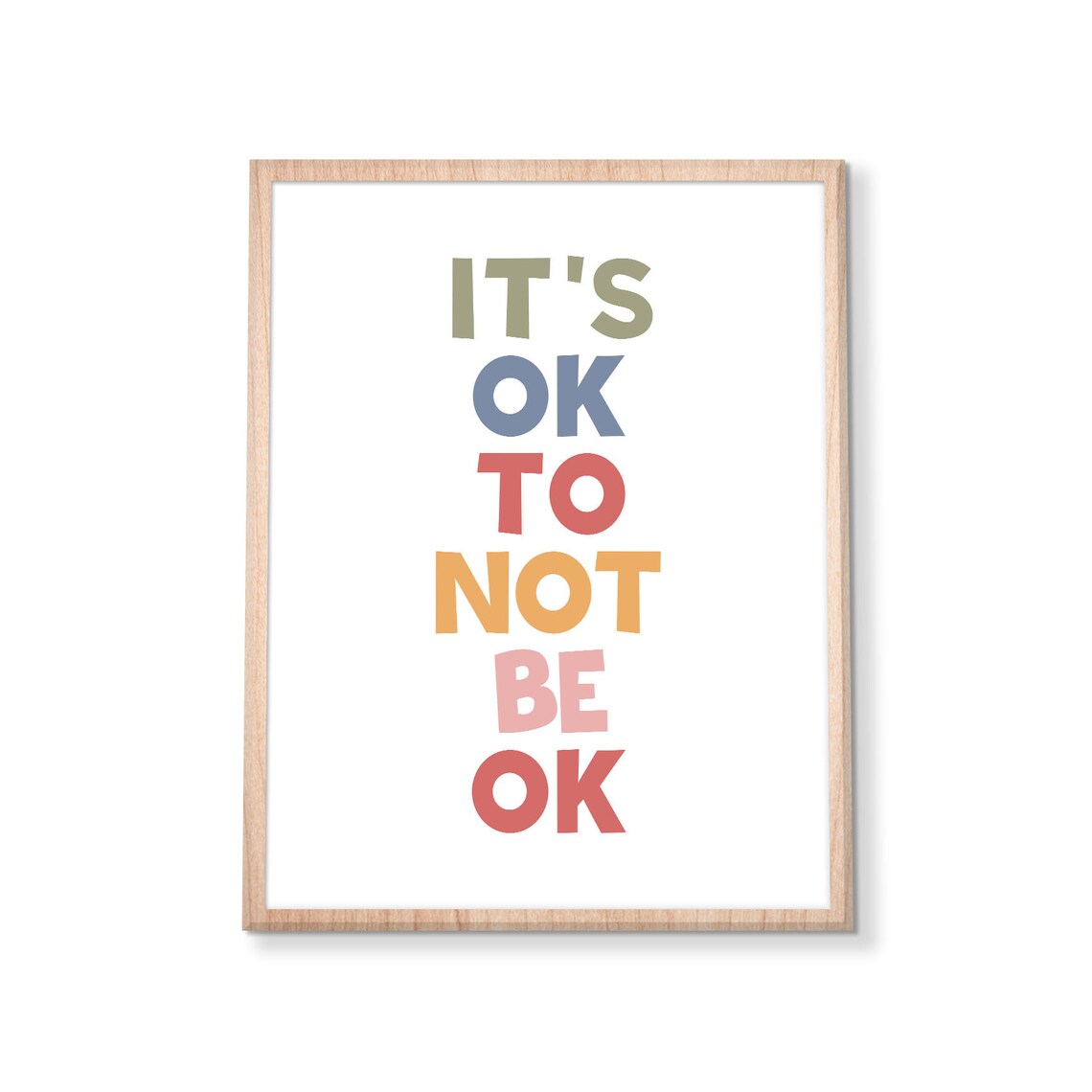 Its OK to Not Be OK Rainbow Letters Mental Health Kindness Poster - Image 3