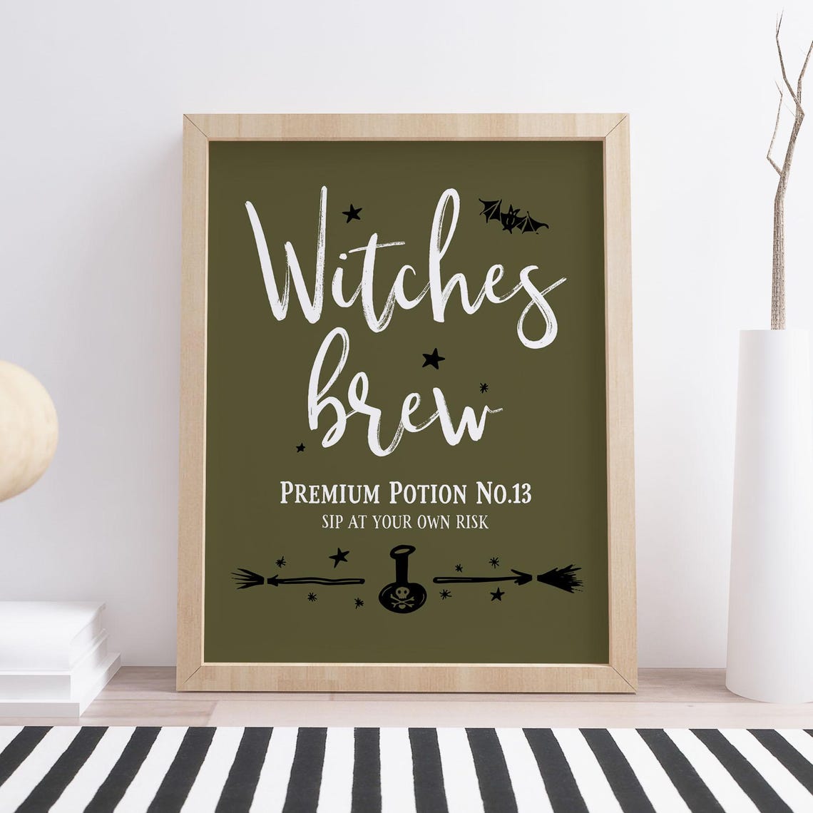 Witches Brew Halloween Poster Premium Potion No 13 Green Decor - Image 2