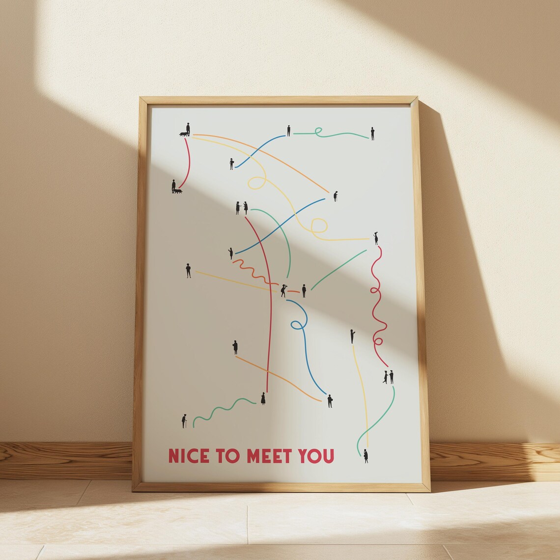 Tiny Humans Walking, Minimalist Retro Art Print - Image 3