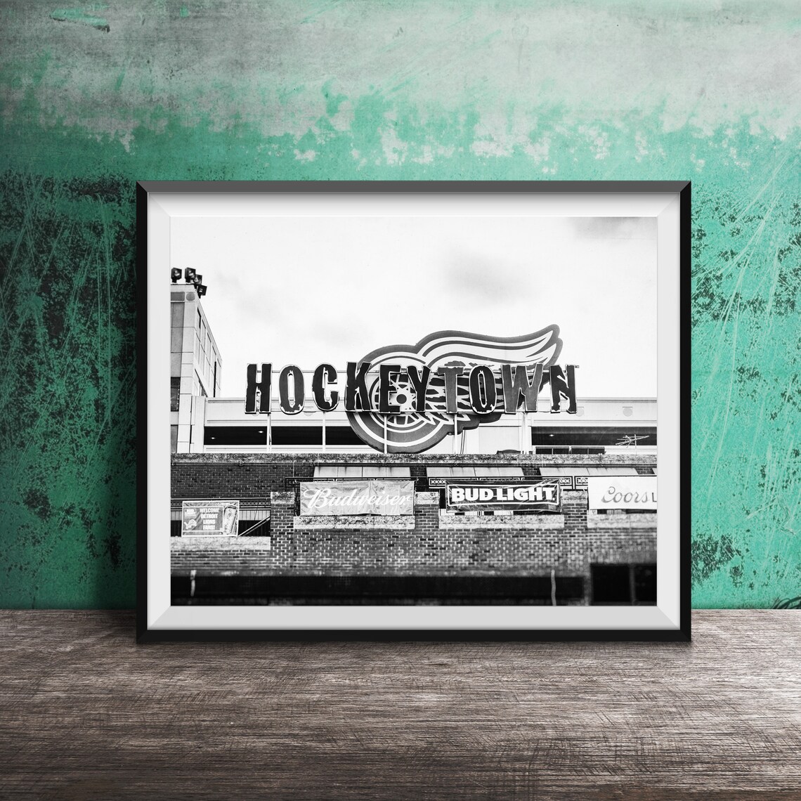 Hockeytown Detroit Red Wings Winged Wheel Arena Sign Photo Poster - Image 2