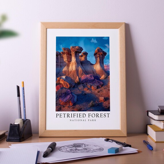 Petrified Forest National Park Sculpted Red Rock Hoodoos Travel Poster