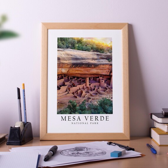 Mesa Verde National Park Cliff Palace Dwellings Travel Art Poster