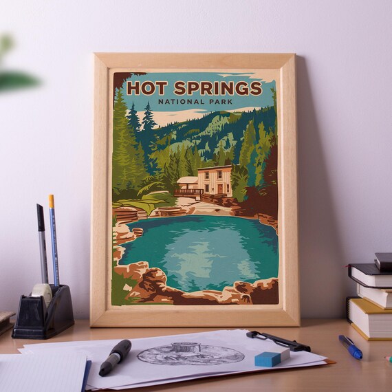 Hot Springs National Park Turquoise Pool Historic Bathhouse Poster