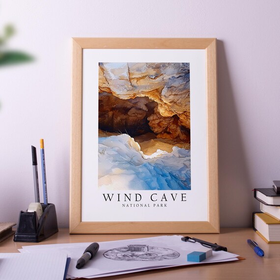 Wind Cave National Park Boxwork Rock Formation Travel Poster