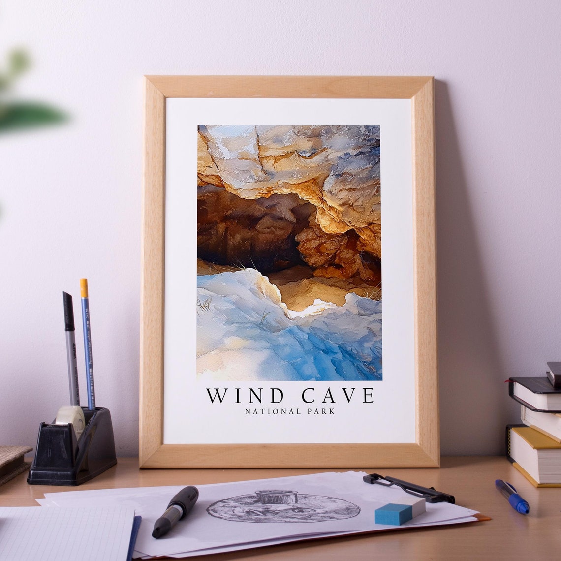 Wind Cave National Park Boxwork Rock Formation Travel Poster