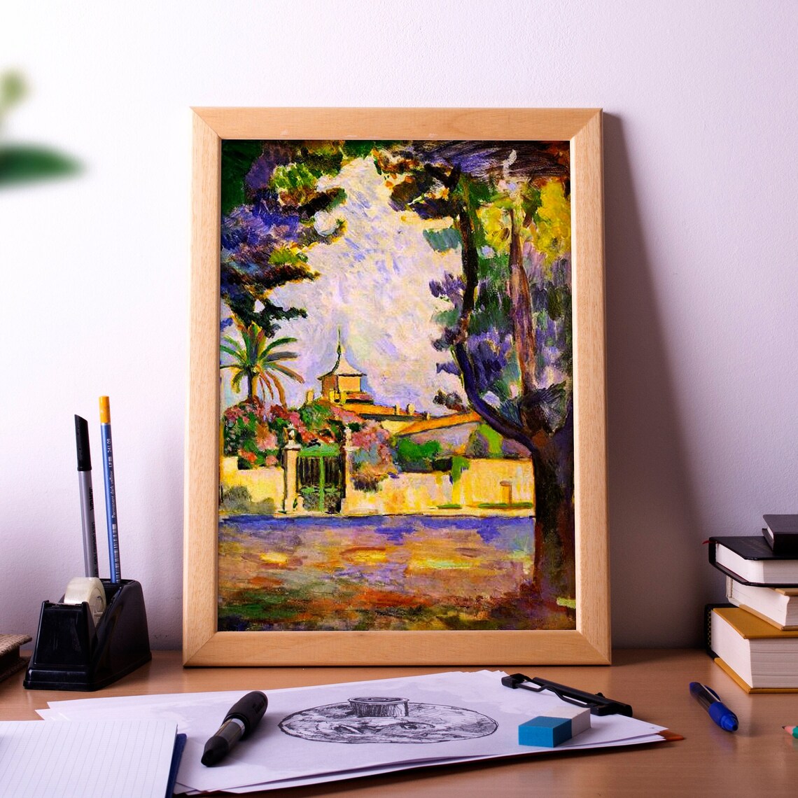 Place des Lices Saint Tropez Impressionist Village Painting Poster