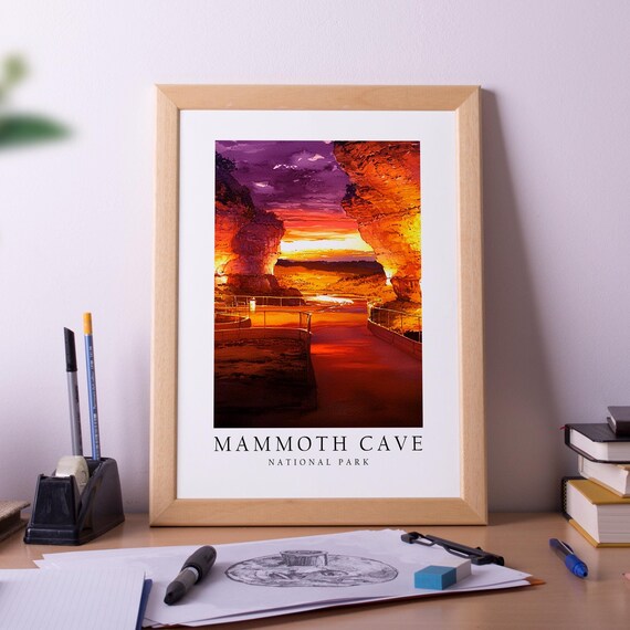 Mammoth Cave National Park Sunset Canyon Entrance Travel Poster