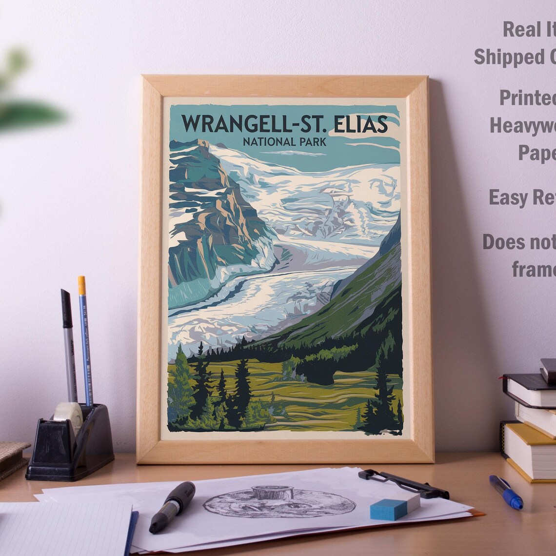 Wrangell-St. Elias National Park Vintage Travel Poster