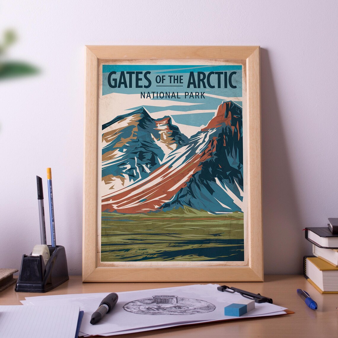 Gates Of The Arctic National Park Vintage Retro Travel Poster