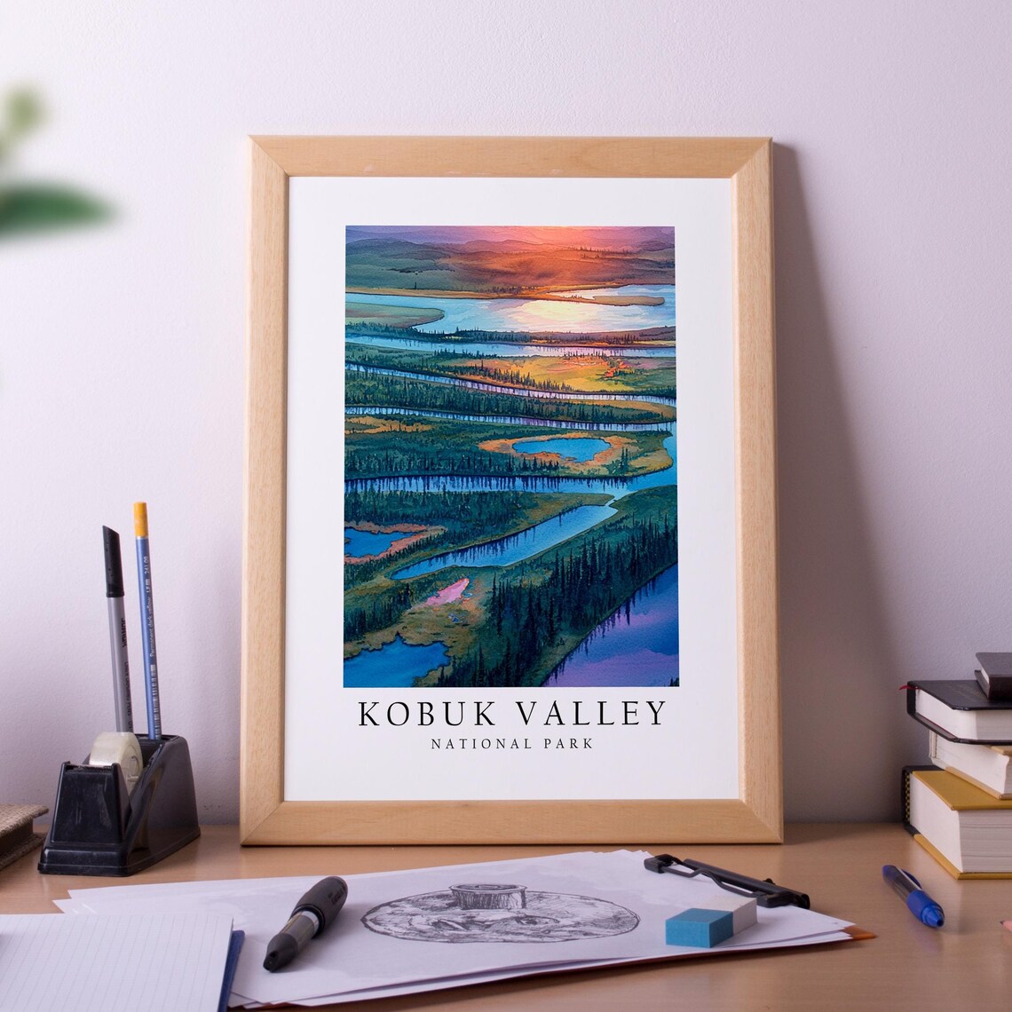 Kobuk Valley Alaska Winding Rivers Aerial National Park Travel Poster