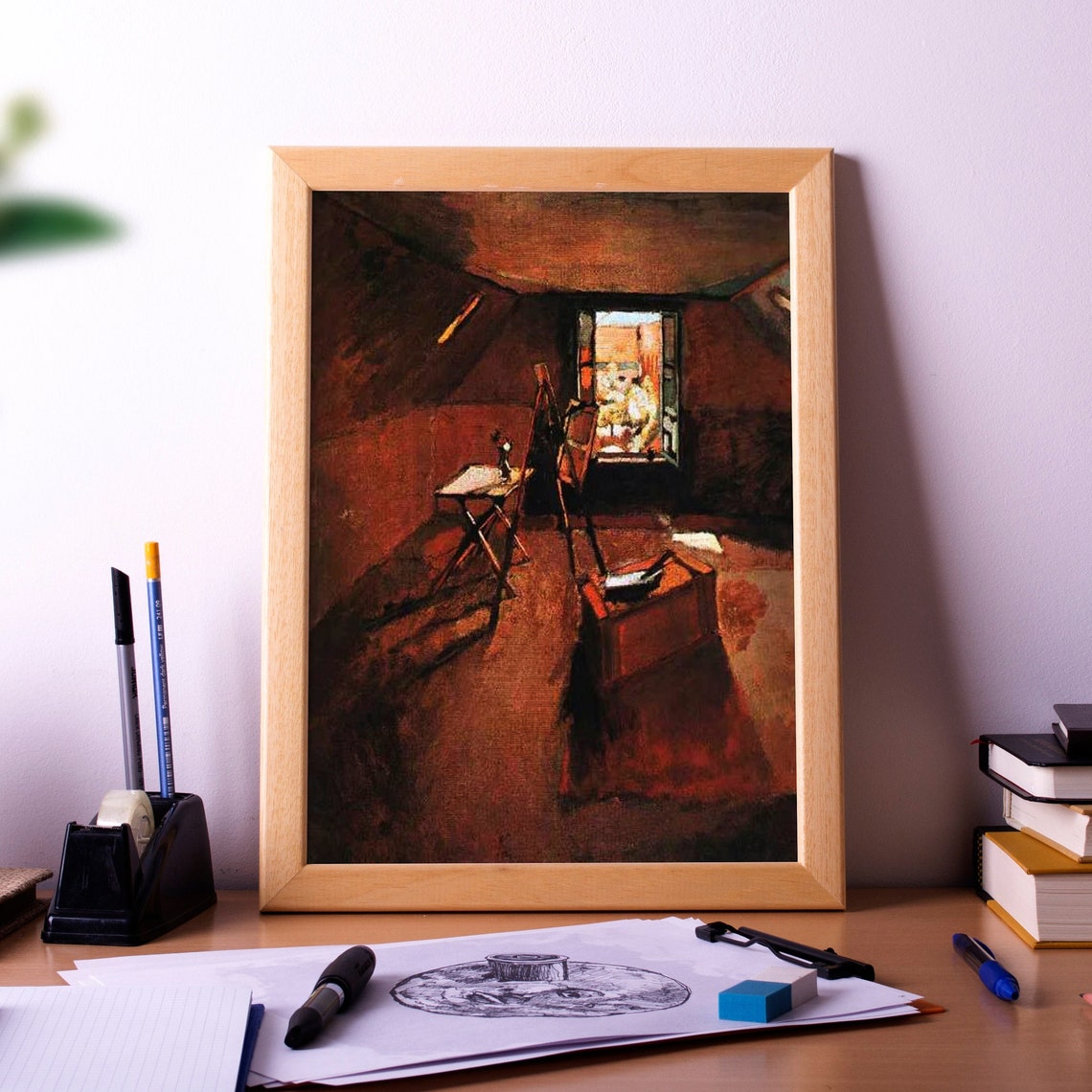 Studio Under The Eaves Classic Artist Attic Interior Art Poster