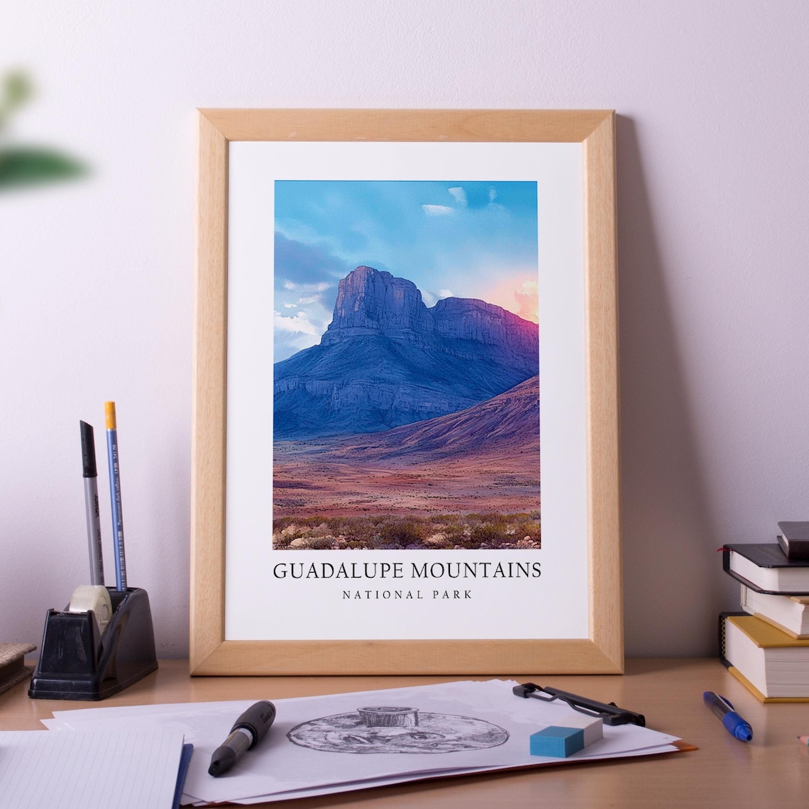 Guadalupe Mountains National Park Texas Desert Peak Scenic Poster