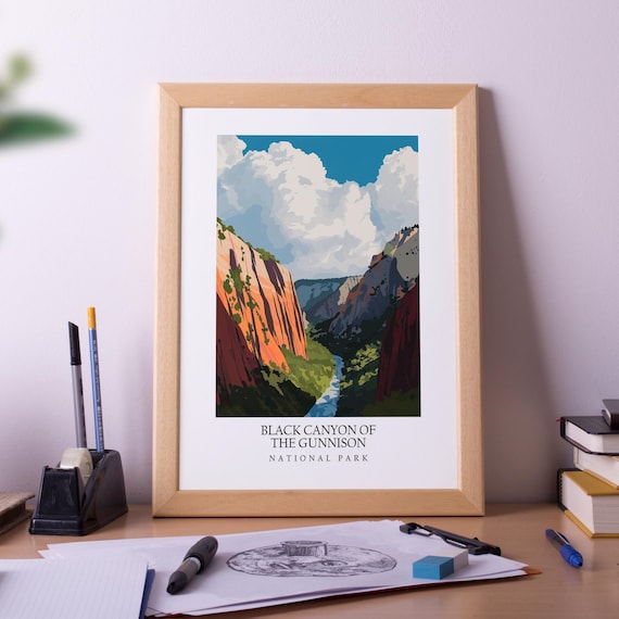 Black Canyon of the Gunnison National Park Retro Travel Poster