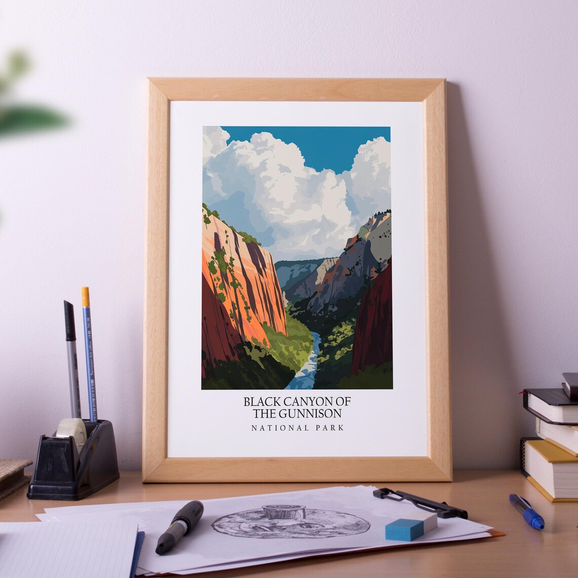 Black Canyon of the Gunnison National Park Retro Travel Poster