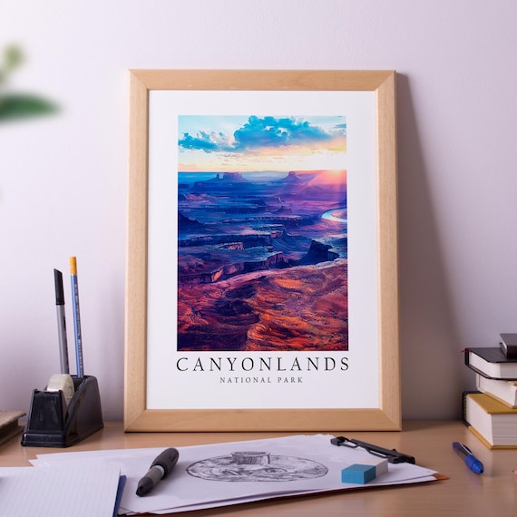 Canyonlands National Park Utah Sunset Canyon Landscape Travel Poster