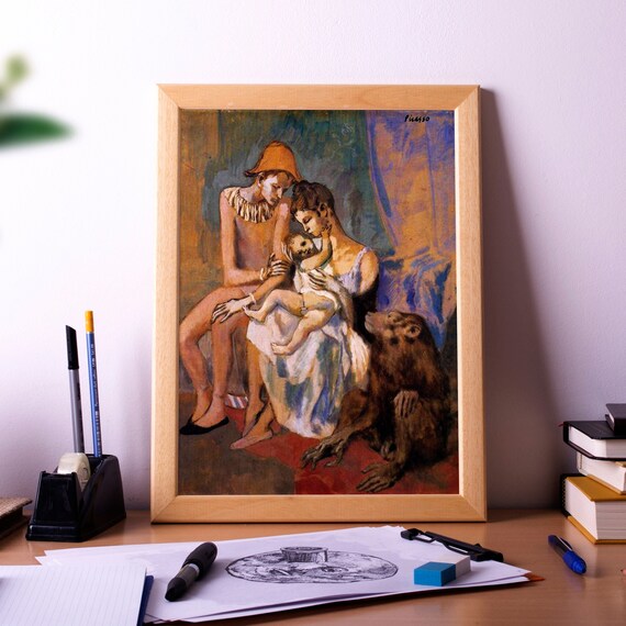 The Family Of Acrobats With A Monkey Poster Print Painting Wall Art Dcor