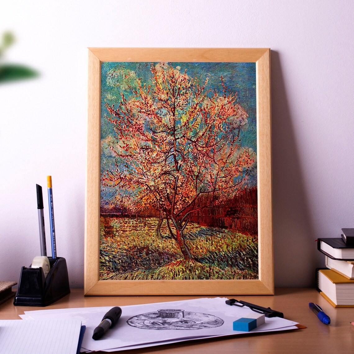 Peach Tree In Blossom, Blossom Art Print
