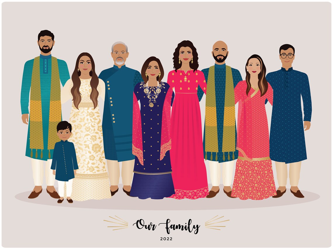 Personalized Family Portrait, Christmas Gift - Image 4