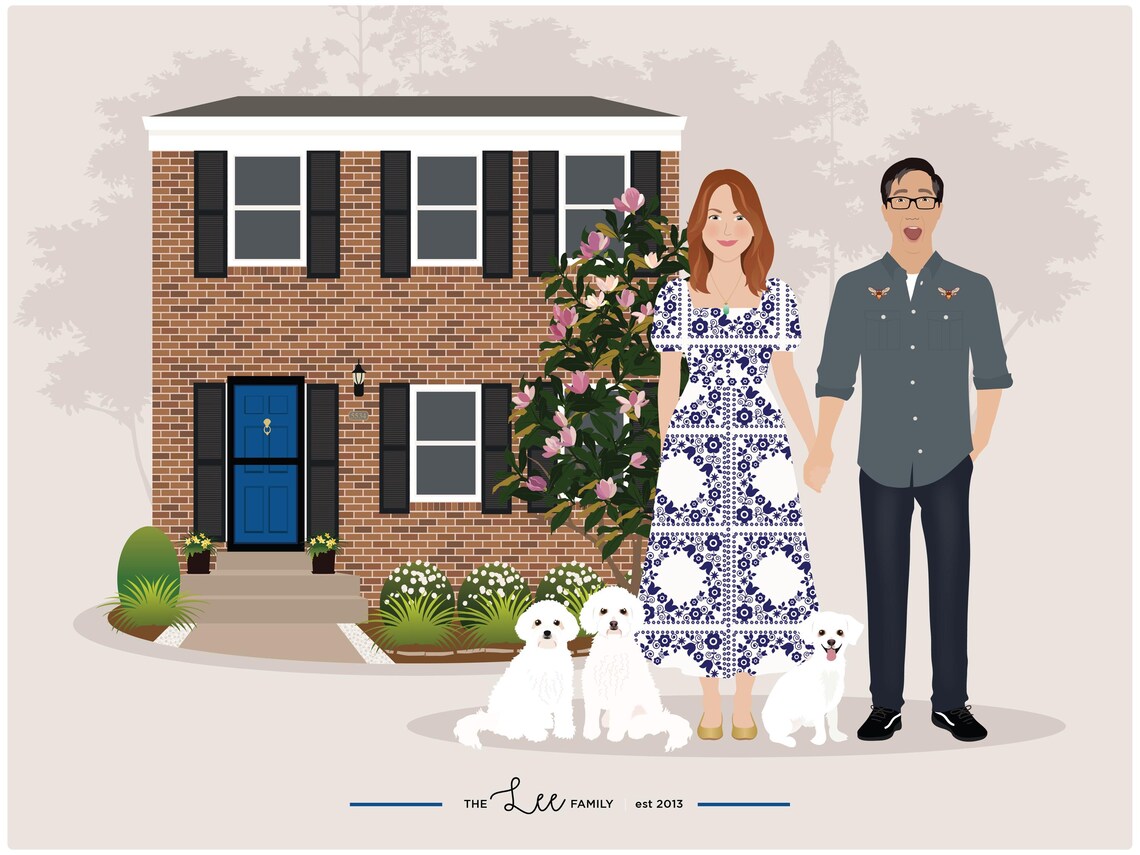 Custom Family Portrait, Hand Drawn Art Print