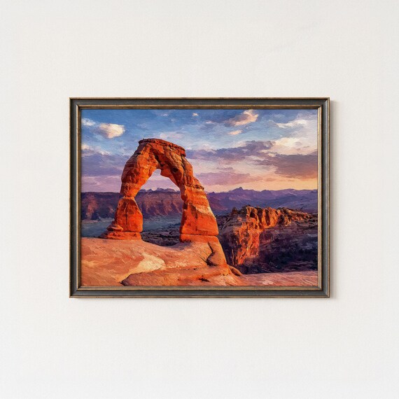 Delicate Arch Utah Arches National Park Sunset Desert Landscape Poster