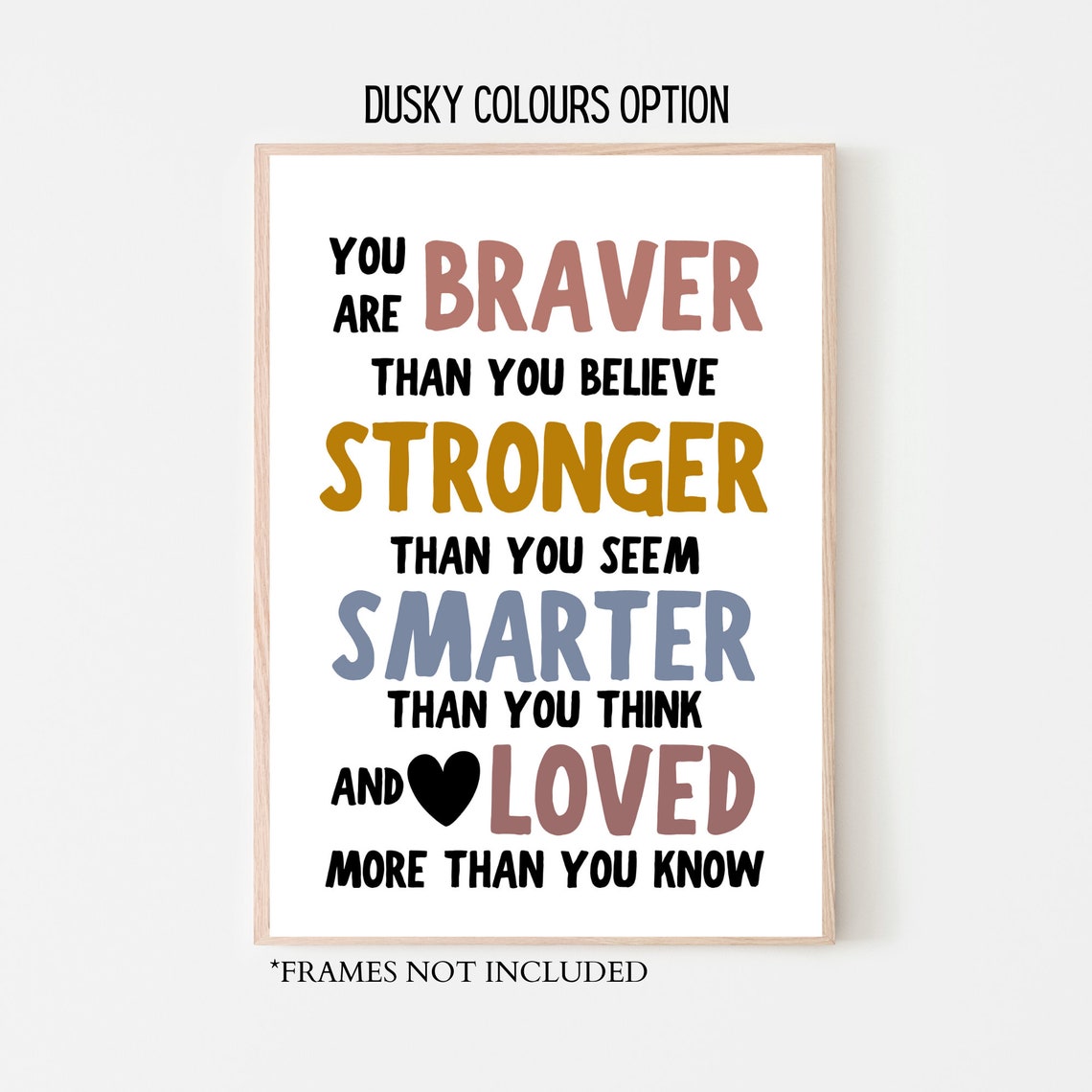 You Are Braver Positive Quote Print Unframed - Image 2